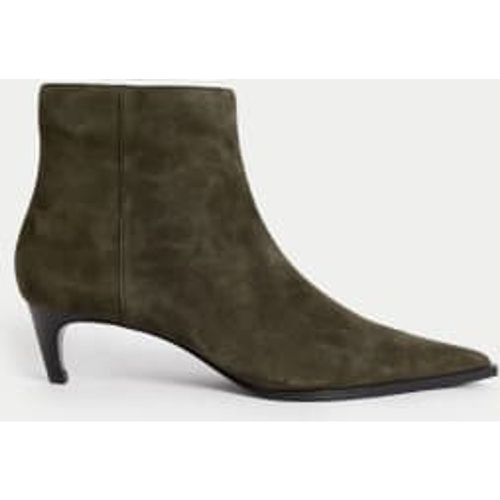 Womens Suede Kitten Heel Ankle Boots - - M&S Collection - Modalova