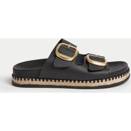 Womens Leather Double Buckle Flatform Sandals - - M&S Collection - Modalova