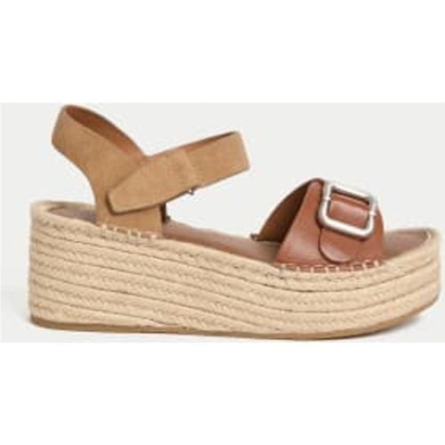 Womens Leather Buckle Flatform Espadrilles - - M&S Collection - Modalova