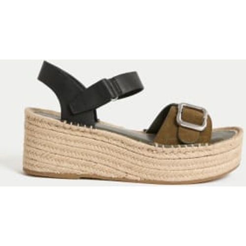 Womens Leather Buckle Flatform Espadrilles - - M&S Collection - Modalova