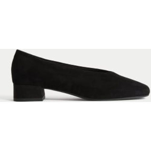 Womens Suede Block Heel Square Toe Court Shoes - - M&S Collection - Modalova