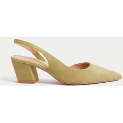 Womens Leather Block Heel Court Shoes - - M&S Collection - Modalova