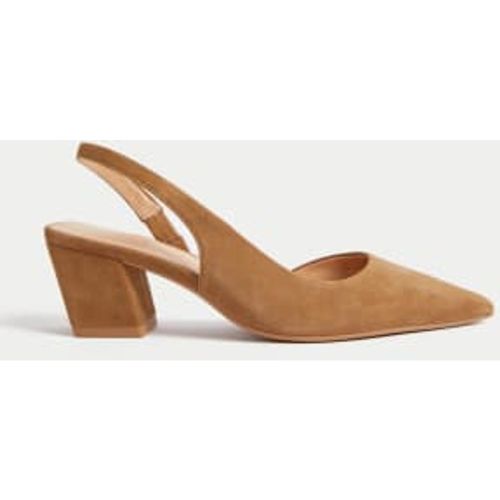 Womens Leather Block Heel Court Shoes - - M&S Collection - Modalova