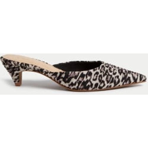 Womens Leopard Print Slip On Kitten Heel Mules - - M&S Collection - Modalova