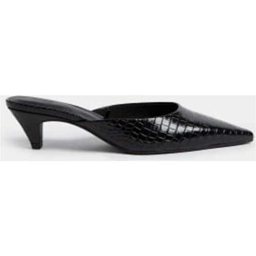 Womens Croc Kitten Heel Mules - - M&S Collection - Modalova