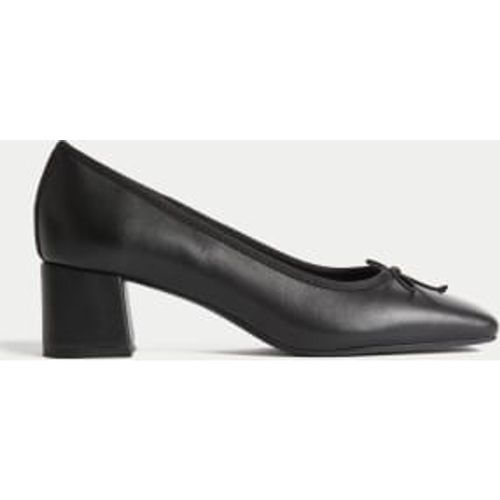 Womens Leather Block Heel Court Shoes - - M&S Collection - Modalova