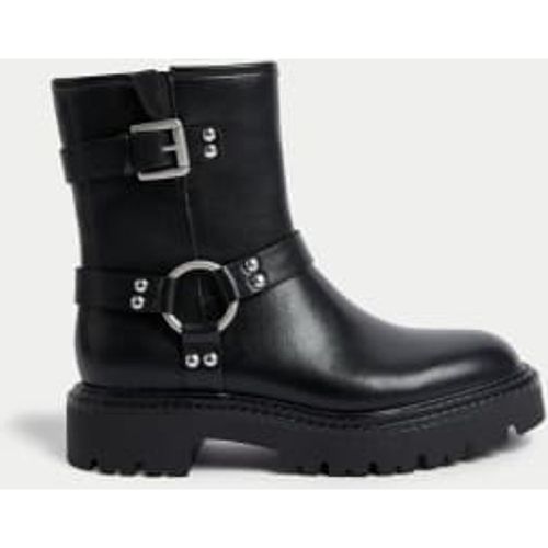 Womens Biker Buckle Flatform Ankle Boots - - M&S Collection - Modalova