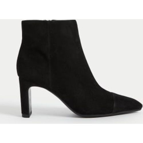 Womens Suede Block Heel Pointed Ankle Boots - - M&S Collection - Modalova