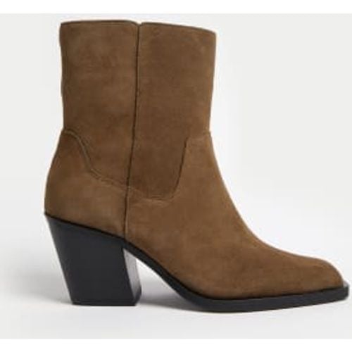 Womens Suede Cowboy Chisel Toe Ankle Boots - - M&S Collection - Modalova