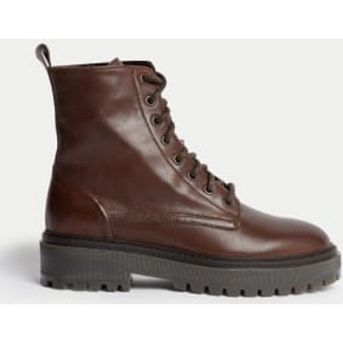 Womens Leather Lace Up Flatform Boots - - M&S Collection - Modalova