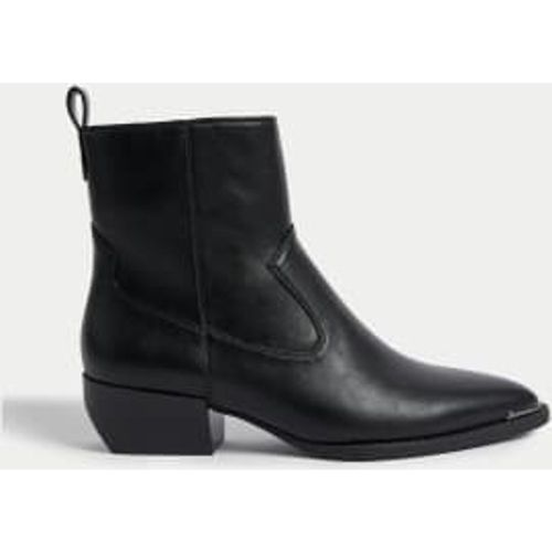 Womens Cowboy Block Heel Ankle Boots - - M&S Collection - Modalova