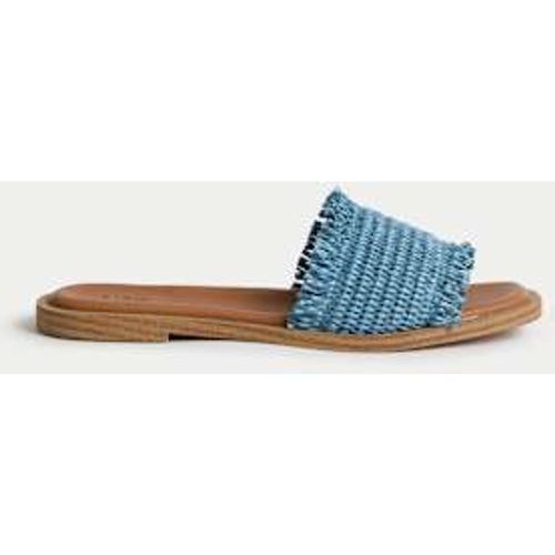 Womens Raffia Flat Square Toe Mule Sandals - M&S Collection - Modalova