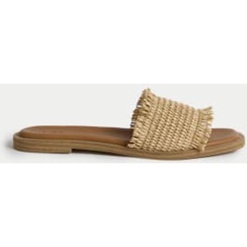 Womens Raffia Flat Square Toe Mule Sandals - M&S Collection - Modalova