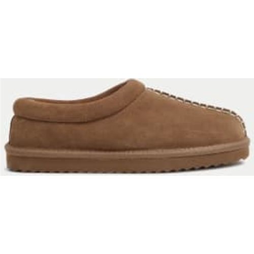 Womens Suede Faux Fur Lined Mule Clog Slippers - - M&S Collection - Modalova