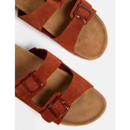 Womens Suede Buckle Footbed Mules - - M&S Collection - Modalova