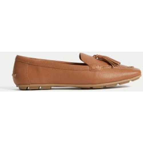 Womens Wide Fit Leather Tassel Flat Boat Shoes - - M&S Collection - Modalova