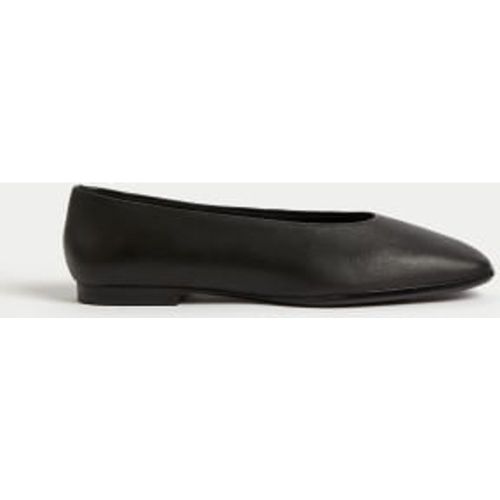 Womens Leather Square Toe Ballet Pumps - - M&S Collection - Modalova