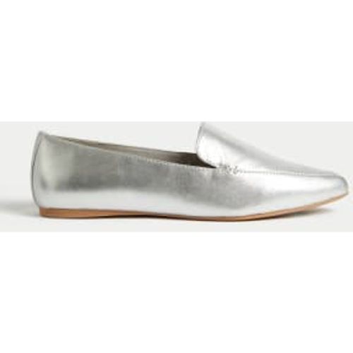 Womens Wide Fit Leather Pointed Ballet Pumps - - M&S Collection - Modalova