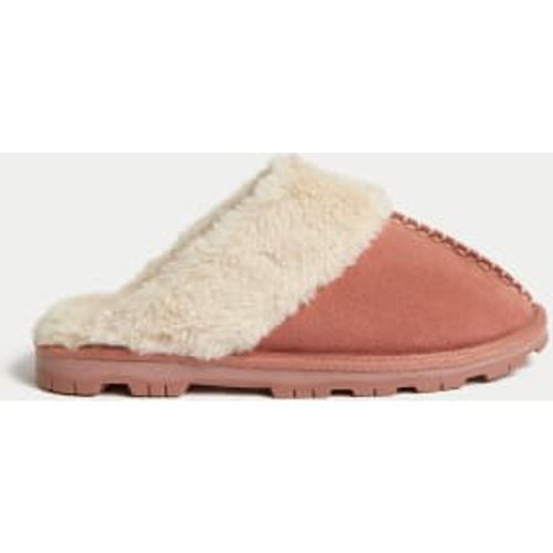 Womens Suede Faux Fur Lined Mule Slippers - - M&S Collection - Modalova