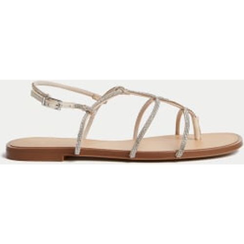 Womens Sparkle Buckle Strappy Flat Sandals - - M&S Collection - Modalova