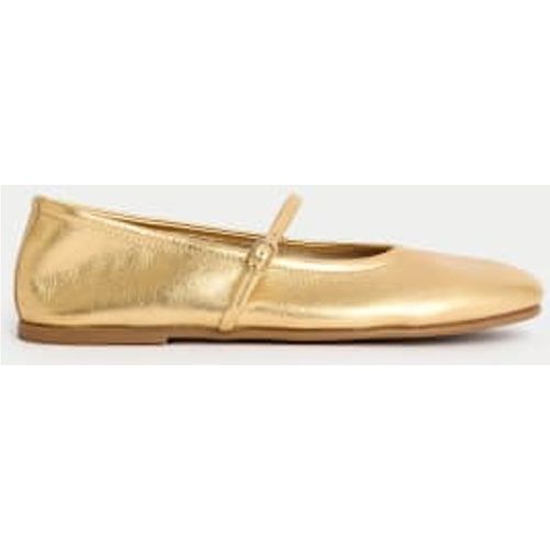 Womens Unlined Leather Mary Jane Ballet Pump - - M&S Collection - Modalova