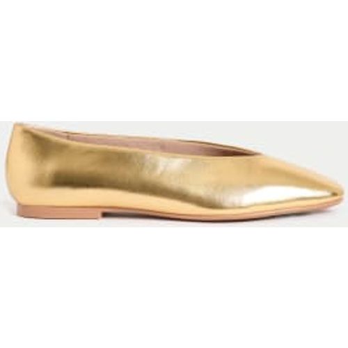 Womens Leather Slip On Flat Ballet Pumps - - M&S Collection - Modalova