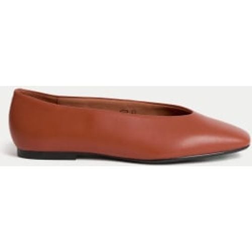 Womens Leather Slip On Flat Ballet Pumps - - M&S Collection - Modalova