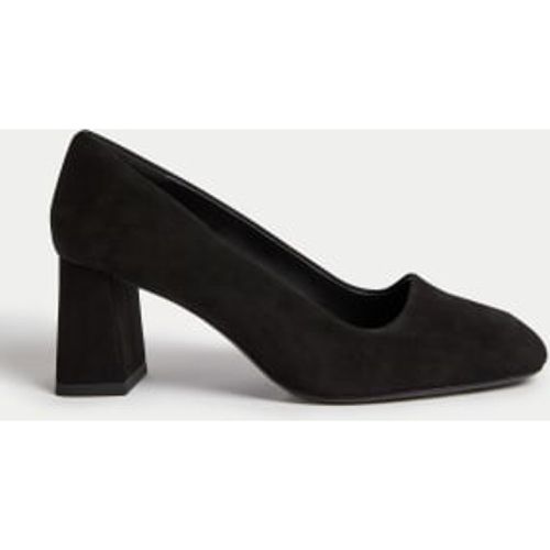 Womens Wide Fit Leather Block Heel Court Shoes - - M&S Collection - Modalova