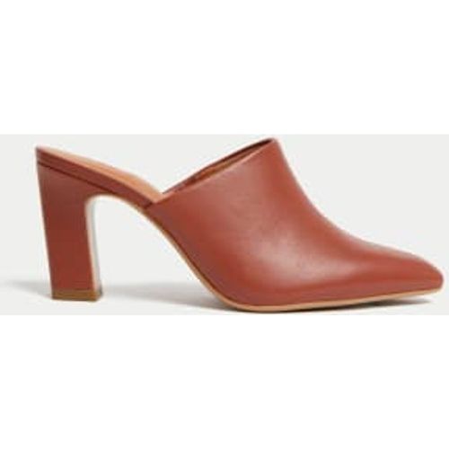 Womens Leather Statement Heel Pointed Mules - - M&S Collection - Modalova