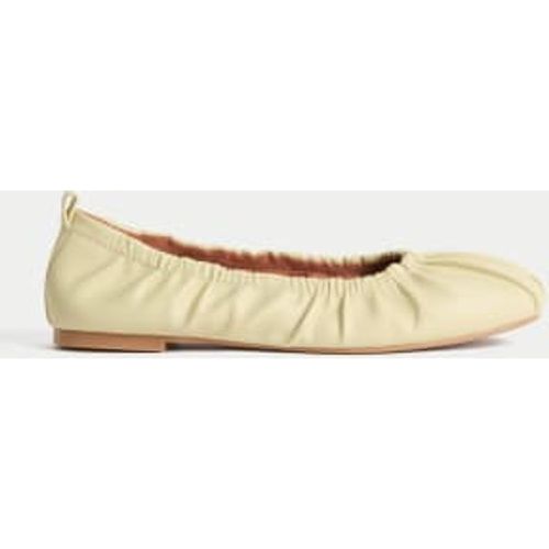 Womens Ruched Slip On Ballet Pumps - - M&S Collection - Modalova