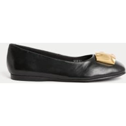 Womens Leather Trim Ballet Pumps - - M&S Collection - Modalova