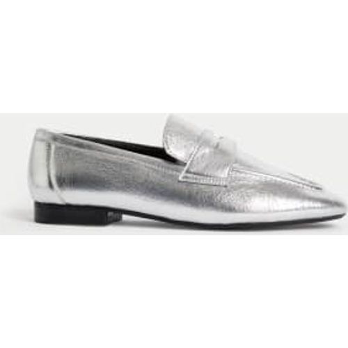 Womens Wide Fit Leather Slip On Flat Loafers - - M&S Collection - Modalova