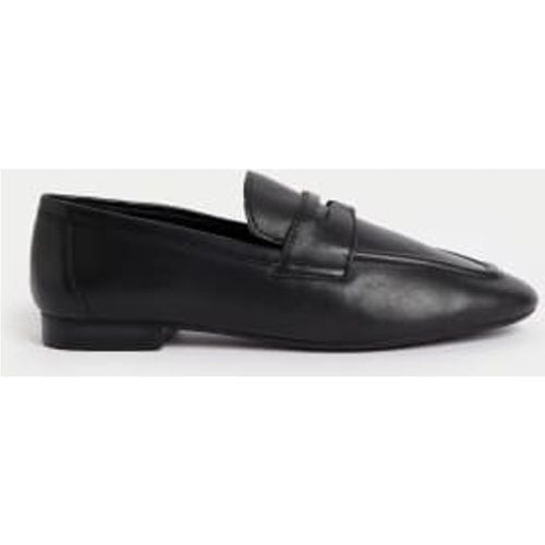 Womens Wide Fit Leather Slip On Flat Loafers - - M&S Collection - Modalova