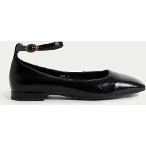 Womens Patent Ankle Strap Flat Ballet Pumps - - M&S Collection - Modalova