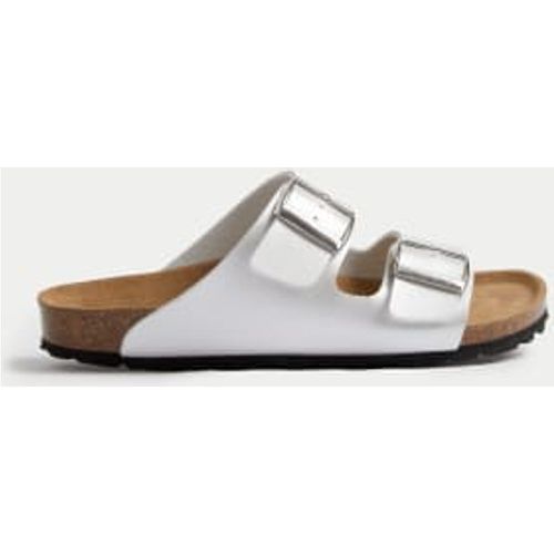 Womens Leather Double Buckle Footbed Sandals - - M&S Collection - Modalova