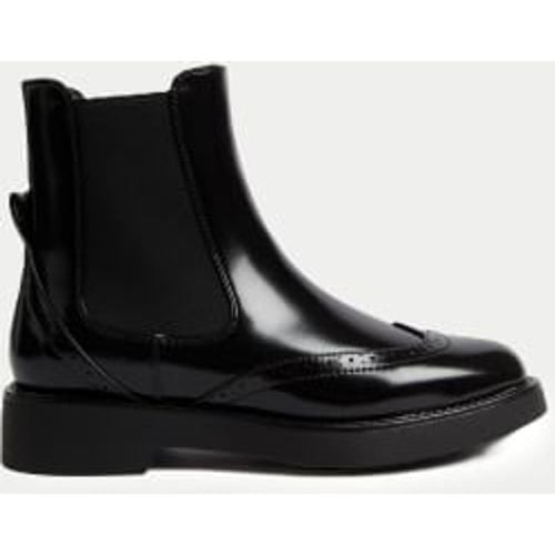 Womens Chelsea Brogue Detail Flatform Boots - - M&S Collection - Modalova