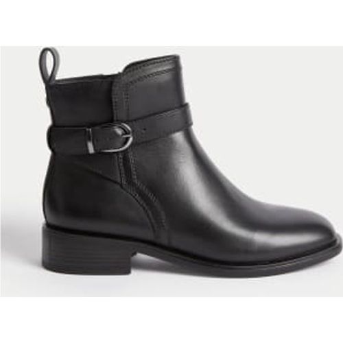 Womens Leather Buckle Flatform Ankle Boots - - M&S Collection - Modalova