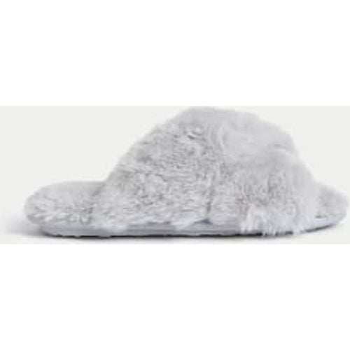 Womens Faux Fur Crossover Slider Slippers - - M&S Collection - Modalova