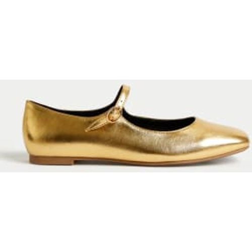 Womens Metallic Buckle Flat Ballet Pumps - - M&S Collection - Modalova