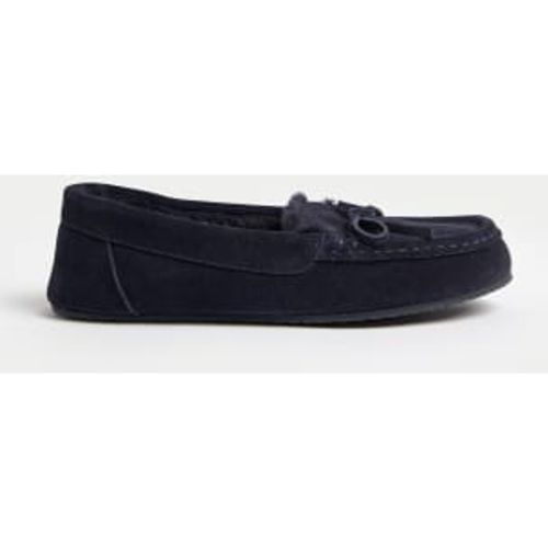 Womens Suede Moccasin Slippers - - M&S Collection - Modalova