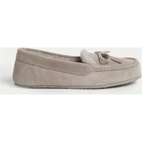 Womens Suede Moccasin Slippers - - M&S Collection - Modalova