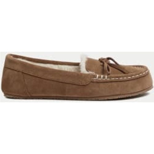 Womens Suede Moccasin Slippers - - M&S Collection - Modalova