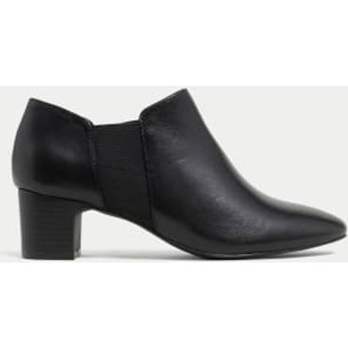 Womens Leather Block Heel Shoe Boots - - M&S Collection - Modalova