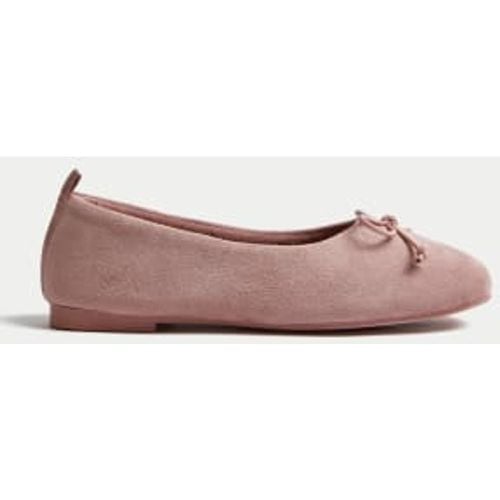 Womens Bow Faux Fur Lined Ballerina Slippers - - M&S Collection - Modalova