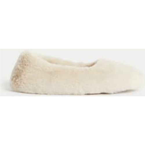 Womens Faux Fur Ballerina Slippers - - M&S Collection - Modalova