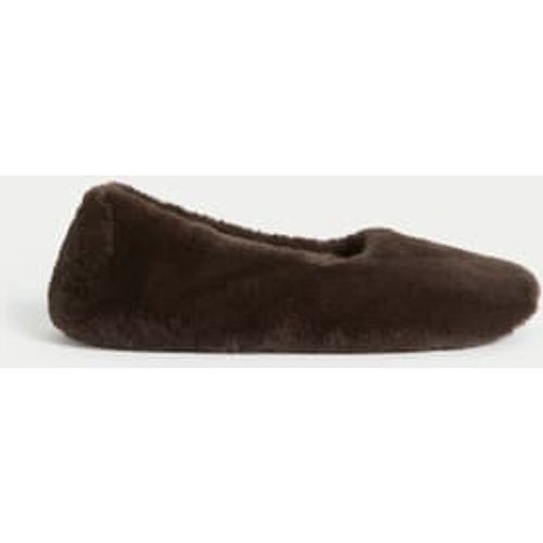 Womens Faux Fur Ballerina Slippers - - M&S Collection - Modalova