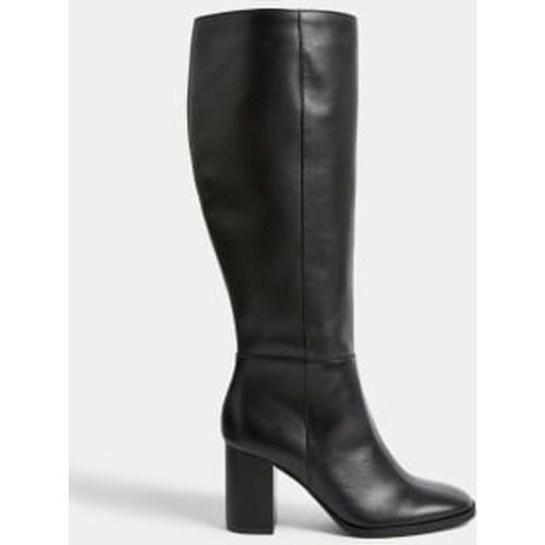 Womens Leather Block Heel Knee High Boots - - M&S Collection - Modalova