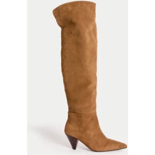 Womens Suede Ruched Kitten Heel Knee High Boots - - Autograph - Modalova