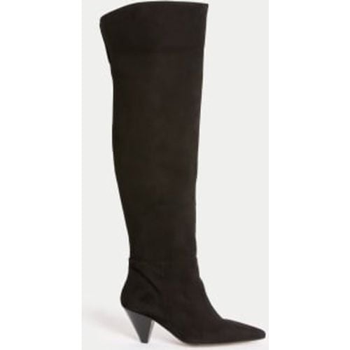 Womens Suede Ruched Kitten Heel Knee High Boots - - Autograph - Modalova