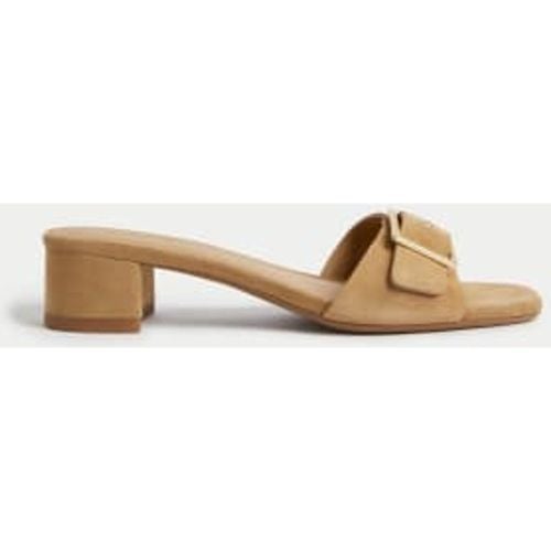 Womens Suede Buckle Block Heel Sandals - M&S Collection - Modalova